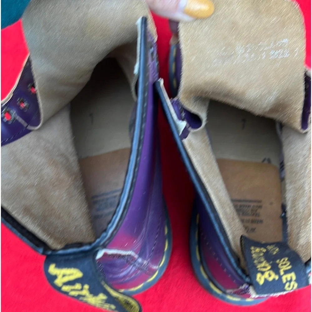 🏴 Dr. Martens MIE Vintage Purple Lace Up Combat Boots UK 7 - Picture 16 of 16